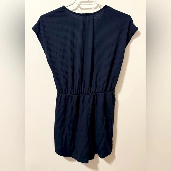 Urban Outfitters Ecote Ribbed V Neck Surplice Romper Navy Size XS - Picture 4 of 5